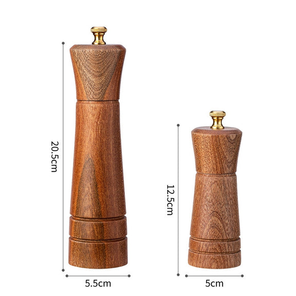 Wood Pepper Grinder Kitchen Household Manual Solid Pepper Powder Black Pepper Mill Grinder Bottle Seasoning Jar, Specification: 5 inch