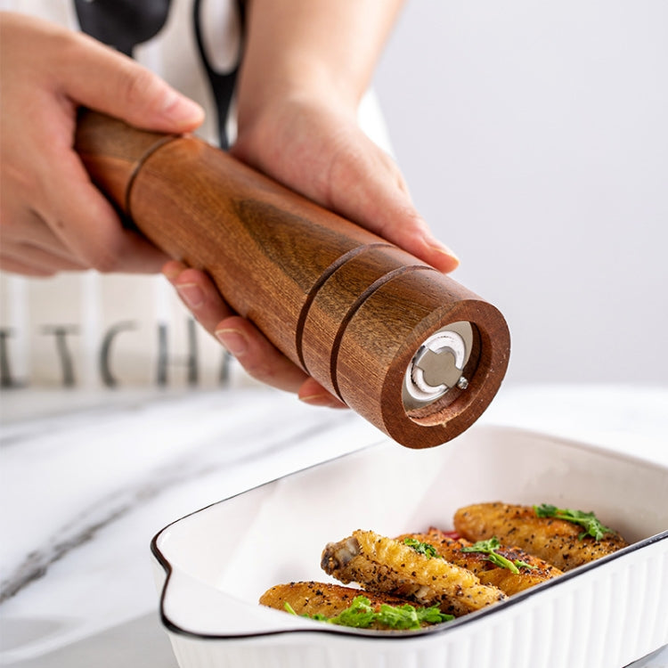 Wood Pepper Grinder Kitchen Household Manual Solid Pepper Powder Black Pepper Mill Grinder Bottle Seasoning Jar, Specification: 5 inch