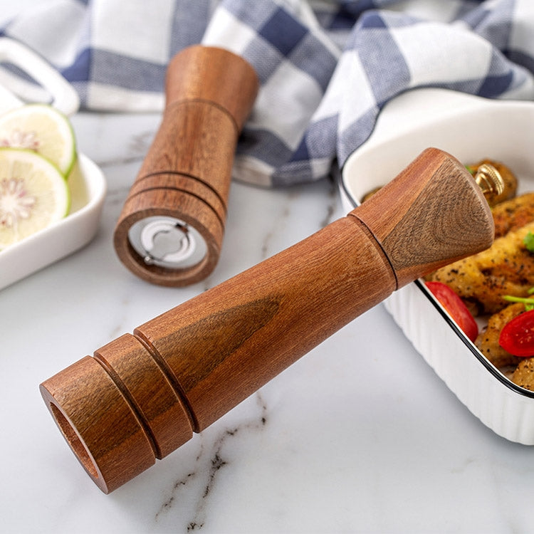 Wood Pepper Grinder Kitchen Household Manual Solid Pepper Powder Black Pepper Mill Grinder Bottle Seasoning Jar, Specification: 5 inch