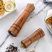 Wood Pepper Grinder Kitchen Household Manual Solid Pepper Powder Black Pepper Mill Grinder Bottle Seasoning Jar, Specification: 5 inch