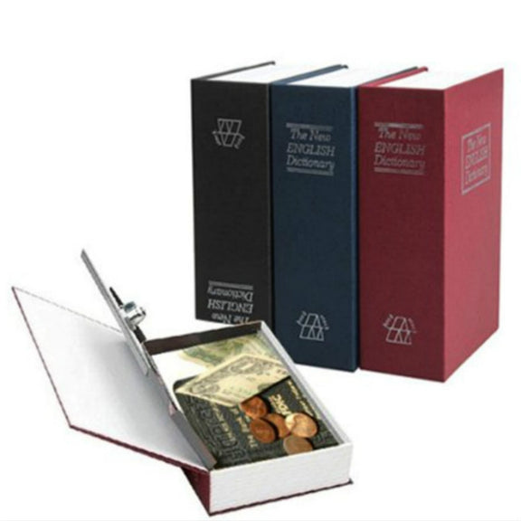Simulation English Dictionary Book Safe Piggy Bank Creative Bookshelf Decoration, Trumpet Key Version, Color:Blue