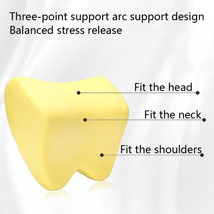 Car Headrest Pillow Neck Pillow Car Memory Foam Cervical Pillow Interior Supplies(Black Brown Edge)