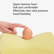 Car Headrest Pillow Neck Pillow Car Memory Foam Cervical Pillow Interior Supplies(Black Brown Edge)