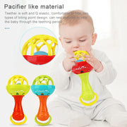 Baby Rattles Toy Intelligence Grasping Gums Plastic Hand Bell Rattle Funny Educational Toy���Color Random Delivery