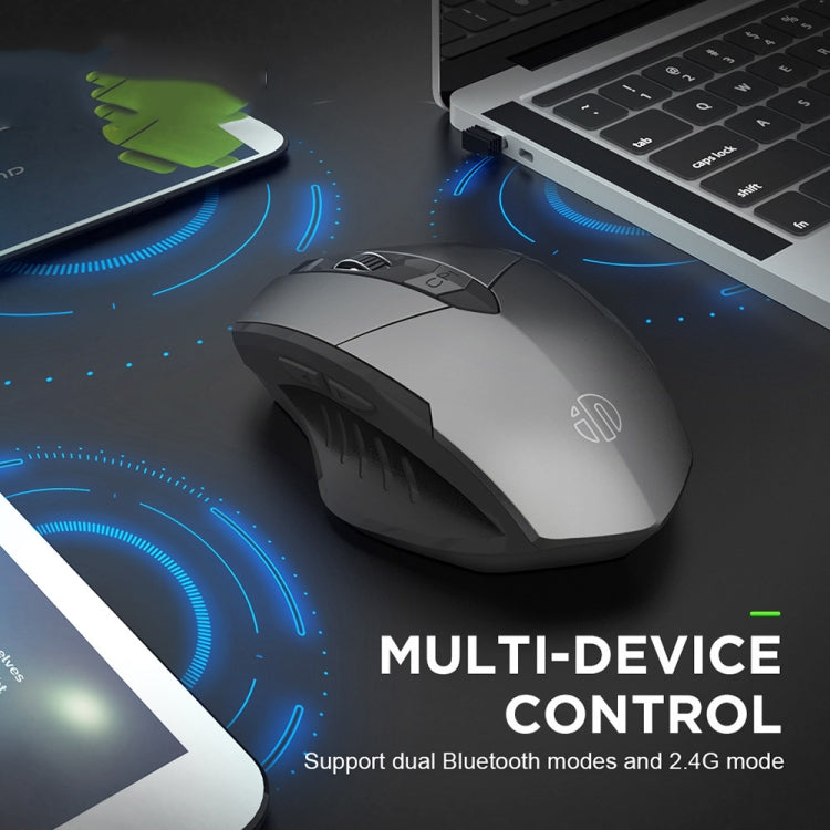 Inphic PM6 6 Keys 1000/1200/1600 DPI Home Gaming Wireless Mechanical Mouse, Colour: Black Wireless Charging Silent Version