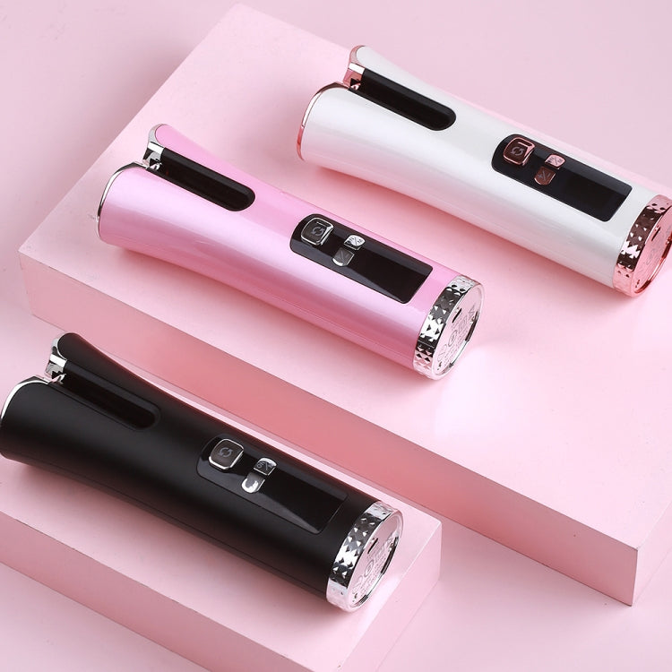 USB Charging Automatic Rotating Curling Iron Portable Wireless Travel Curling Iron(Pink)