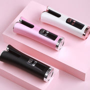 USB Charging Automatic Rotating Curling Iron Portable Wireless Travel Curling Iron(Black)