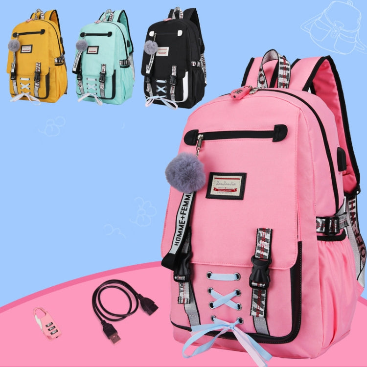 Sports and Leisure USB Charging Anti-Theft Backpack(green)