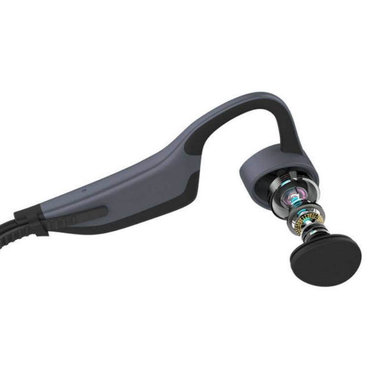 K7 Bone Conduction Bluetooth 5.0 Wireless Earphone Water-resistant Headphones 16GB RAM(Black)
