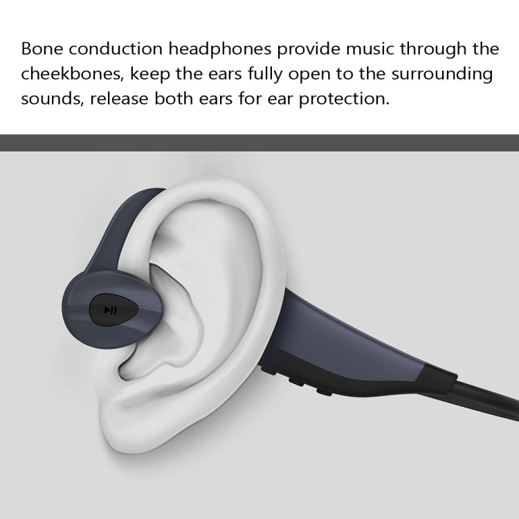 K7 Bone Conduction Bluetooth 5.0 Wireless Earphone Water-resistant Headphones 16GB RAM(Black)