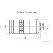 Waveshare 100X Industrial Microscope Lens, C/CS-Mount, for Raspberry Pi HQ Camera(24229)