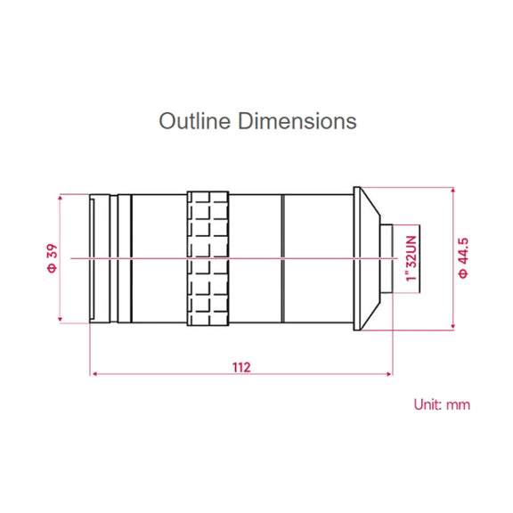 Waveshare 100X Industrial Microscope Lens, C/CS-Mount, for Raspberry Pi HQ Camera(24229)