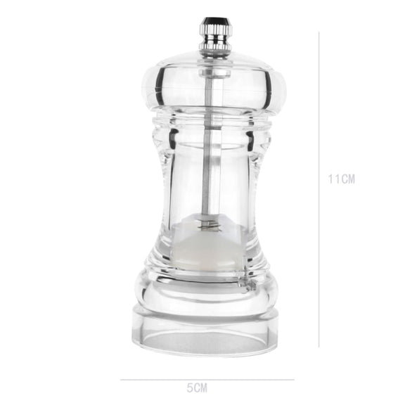 Acrylic Transparent Pepper Grinder Manual Pepper Grinder Ceramic Core Multi-Purpose Seasoning Bottle, Specification: 4 Inch