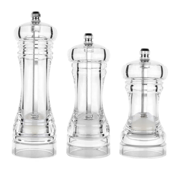 Acrylic Transparent Pepper Grinder Manual Pepper Grinder Ceramic Core Multi-Purpose Seasoning Bottle, Specification: 4 Inch