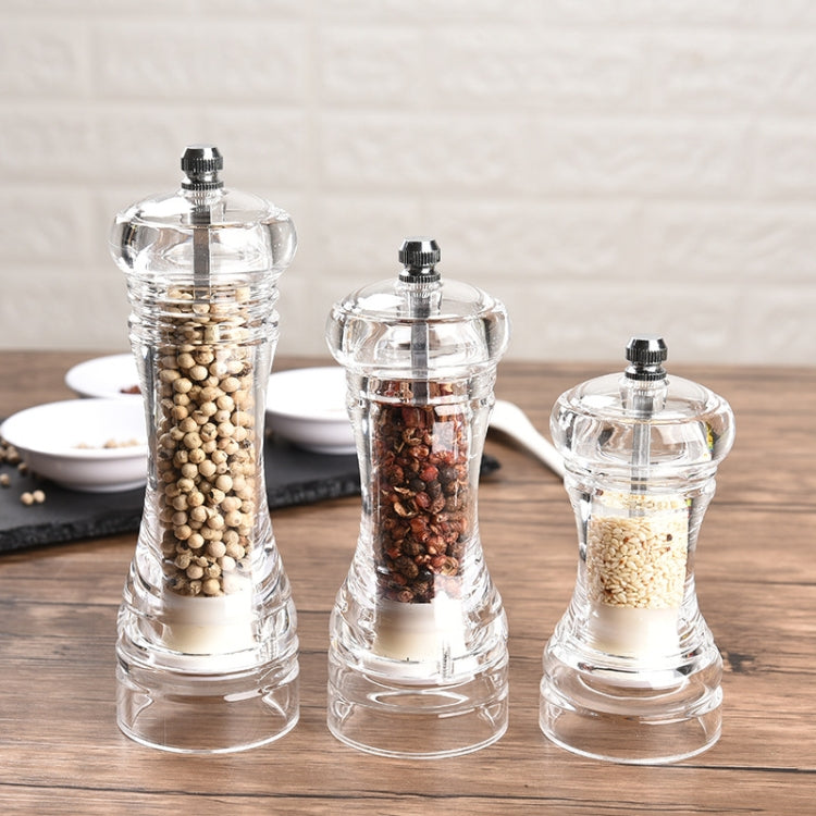 Acrylic Transparent Pepper Grinder Manual Pepper Grinder Ceramic Core Multi-Purpose Seasoning Bottle, Specification: 4 Inch