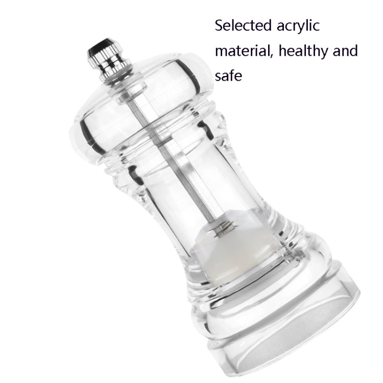 Acrylic Transparent Pepper Grinder Manual Pepper Grinder Ceramic Core Multi-Purpose Seasoning Bottle, Specification: 5 Inch