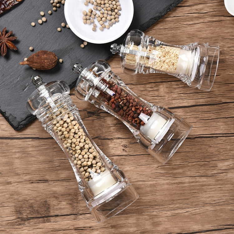Acrylic Transparent Pepper Grinder Manual Pepper Grinder Ceramic Core Multi-Purpose Seasoning Bottle, Specification: 5 Inch