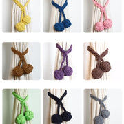 CK12 4 PCS Curtain Buckle Free Installation Cotton Roll Hanging Ball Curtain Strap(Beige)
