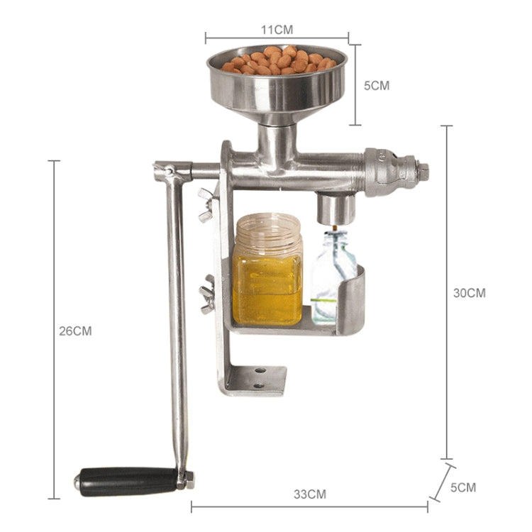Manual Peanut Nuts Seeds Oil Press Expeller Oil Extractor Machine(Silver)
