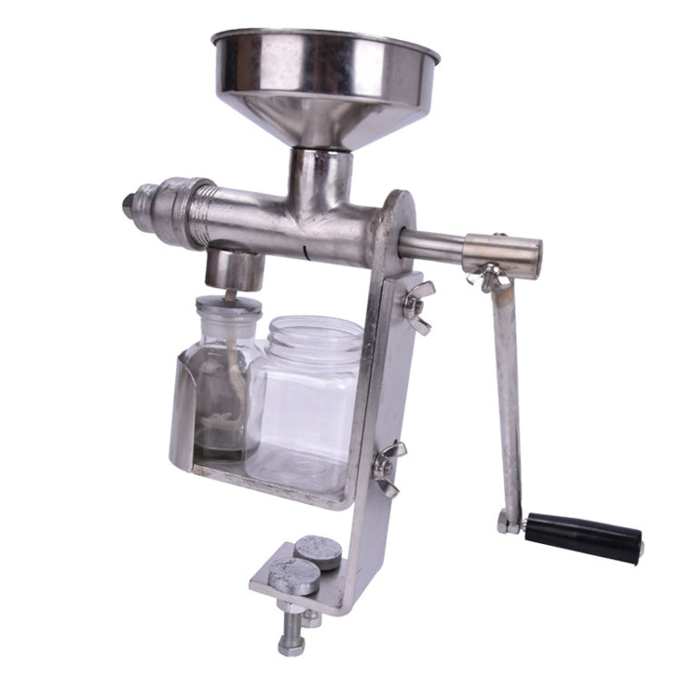 Manual Peanut Nuts Seeds Oil Press Expeller Oil Extractor Machine(Silver)