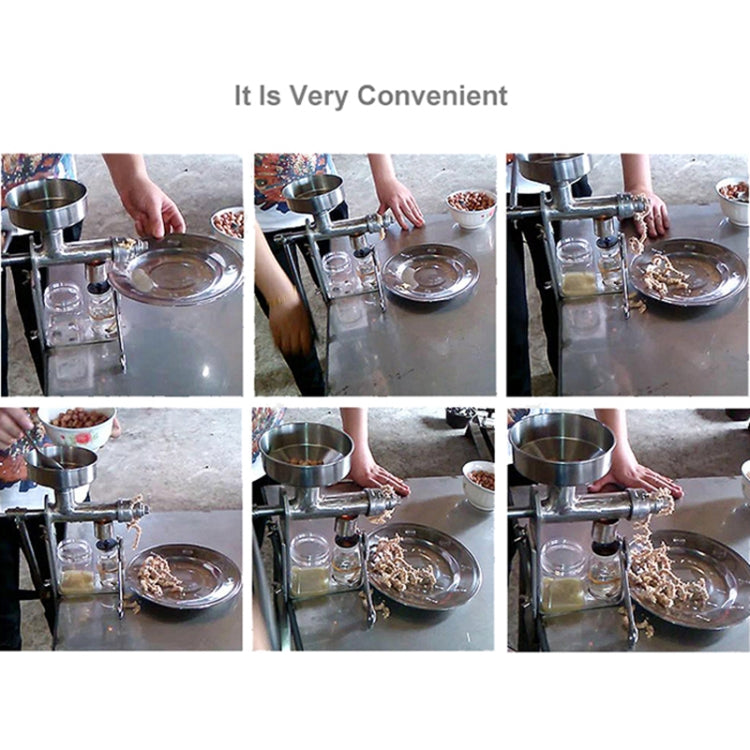 Manual Peanut Nuts Seeds Oil Press Expeller Oil Extractor Machine(Silver)