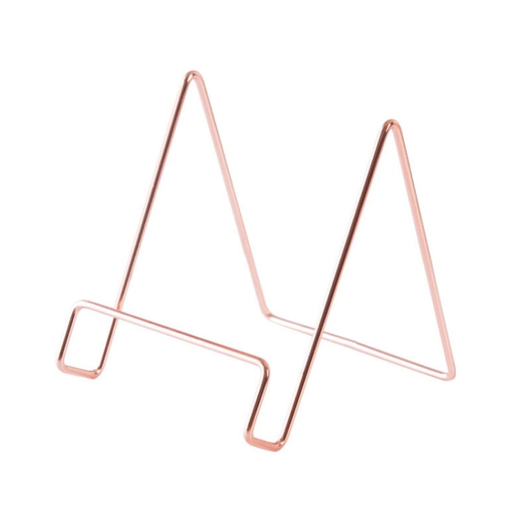 4 PCS Desktop Iron Art Plating Bracket for iPad / CD Display / Cookbook / Plate(Rose Gold)