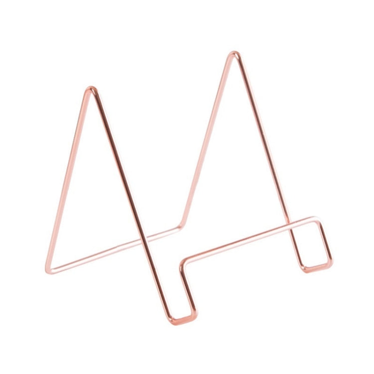 4 PCS Desktop Iron Art Plating Bracket for iPad / CD Display / Cookbook / Plate(Rose Gold)