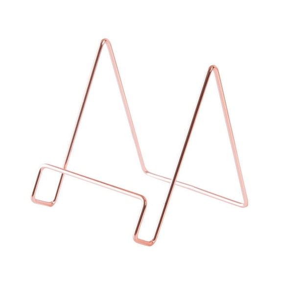 4 PCS Desktop Iron Art Plating Bracket for iPad / CD Display / Cookbook / Plate(Rose Gold)
