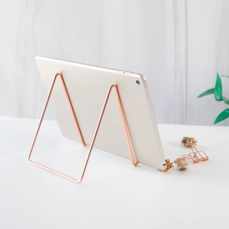 4 PCS Desktop Iron Art Plating Bracket for iPad / CD Display / Cookbook / Plate(Rose Gold)