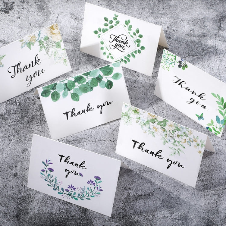 6pcs / Set Thank You Card Creative Half-Fold Greeting Card with Envelope
