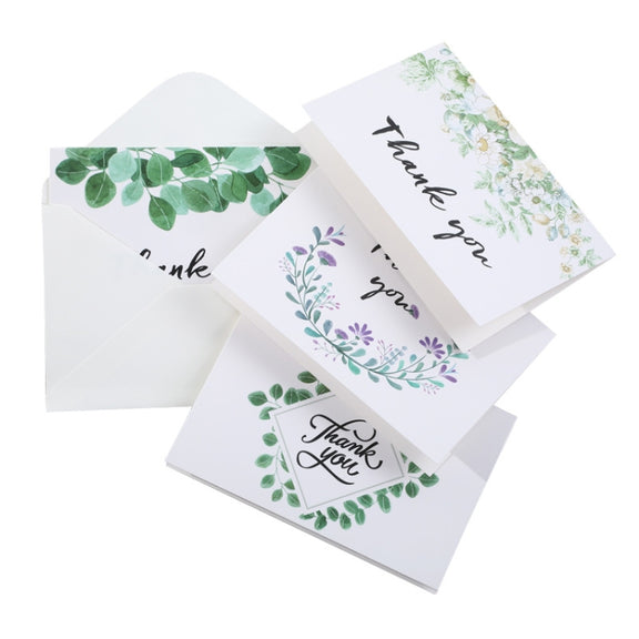 6pcs / Set Thank You Card Creative Half-Fold Greeting Card with Envelope