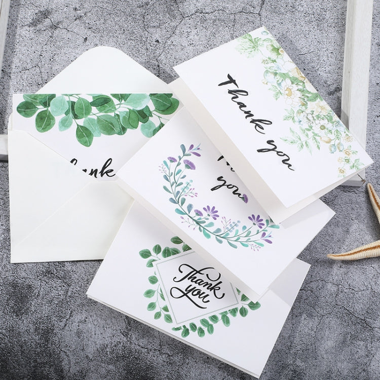 6pcs / Set Thank You Card Creative Half-Fold Greeting Card with Envelope