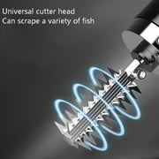 Electric Fish Scale Scraper Household Automatic Wireless Scraping Tool CN Plug Black Single Battery+Cutter Head