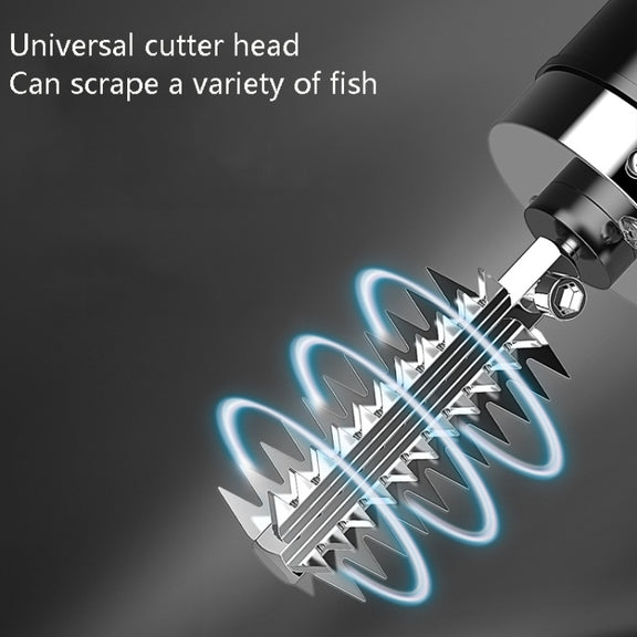 Electric Fish Scale Scraper Household Automatic Wireless Scraping Tool CN Plug Black Dual Battery