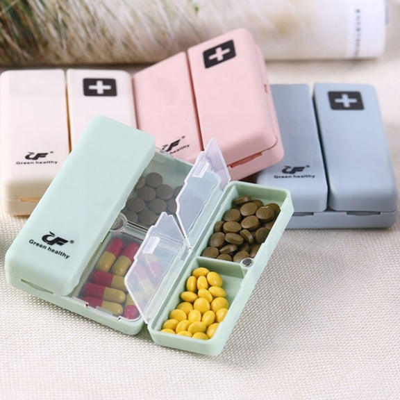 Folding Portable Sealed and Dispensing Small Pill Box(White)