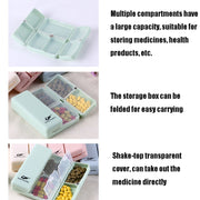 Folding Portable Sealed and Dispensing Small Pill Box(White)