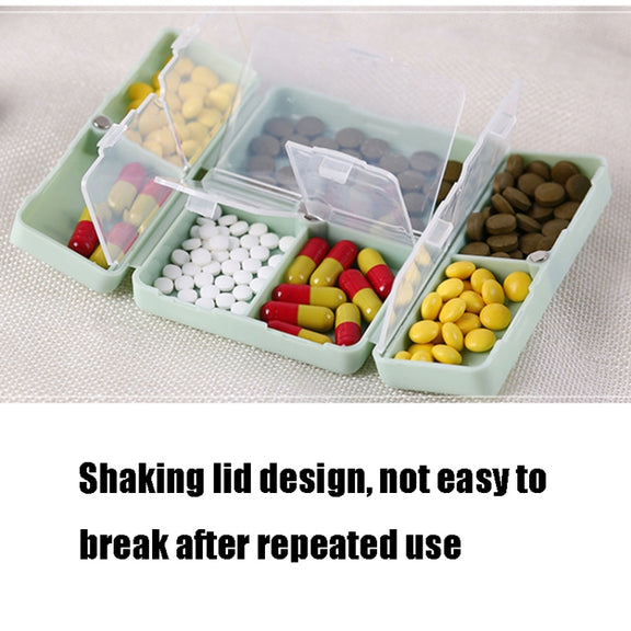 Folding Portable Sealed and Dispensing Small Pill Box(White)