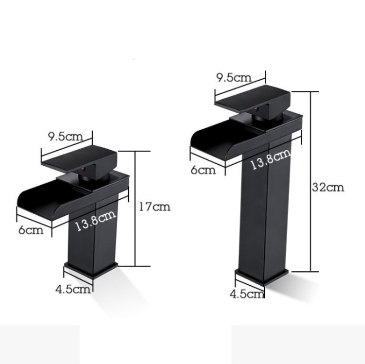 Bathroom Wide Mouth Faucet Square Sink Single Hole Basin Faucet, Specification: HT-81567 Electroplating High Type