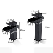Bathroom Wide Mouth Faucet Square Sink Single Hole Basin Faucet, Specification: HT-81567 Electroplating High Type