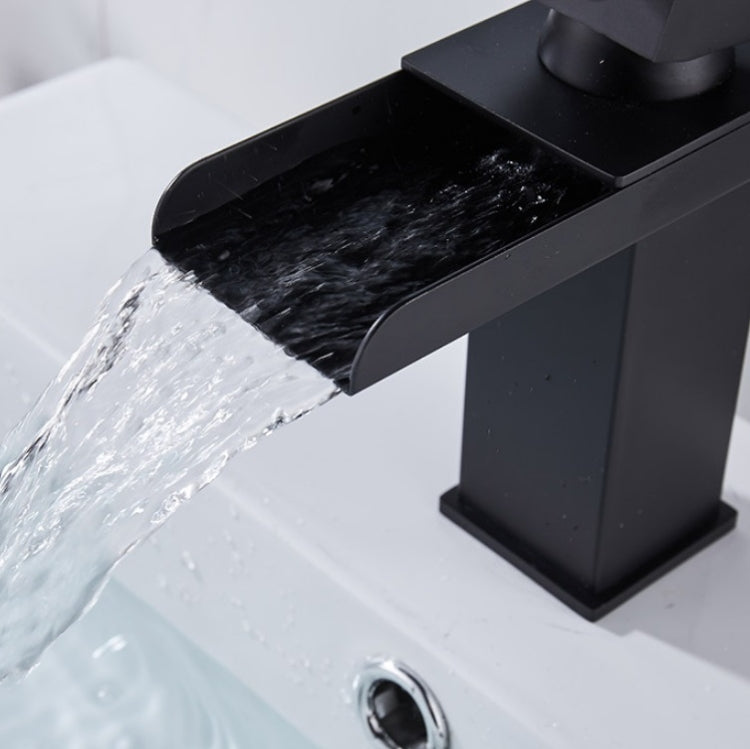 Bathroom Wide Mouth Faucet Square Sink Single Hole Basin Faucet, Specification: HT-81567 Electroplating High Type