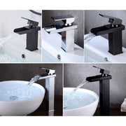 Bathroom Wide Mouth Faucet Square Sink Single Hole Basin Faucet, Specification: HT-81567 Electroplating High Type