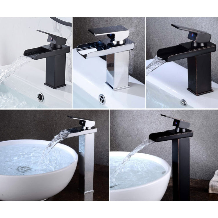 Bathroom Wide Mouth Faucet Square Sink Single Hole Basin Faucet, Specification: HT-81567 Electroplating High Type
