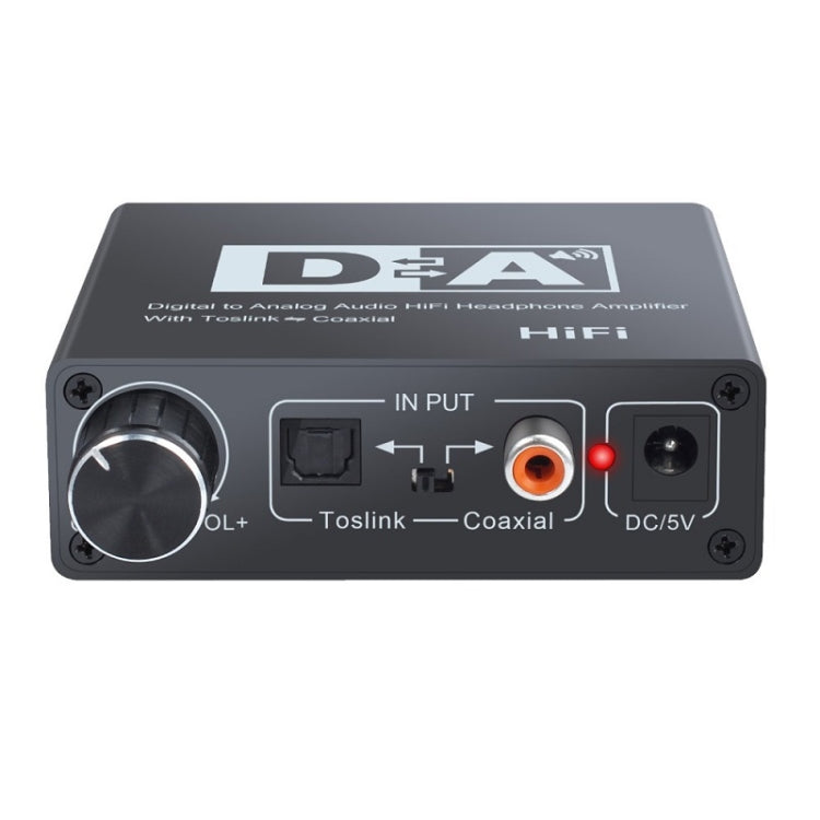 NK-C6 Optical Fiber To Analog Audio Converter Adjustable Volume Digital To Analog Decoder US Plug