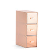 Desktop Drawer Storage Box Cosmetics Office Student Stationery Pen Dormitory Three Grid Desk Rack(Coral Powder) - Storage Boxes by PMC TechLife | Online Shopping South Africa | PMC TechLife