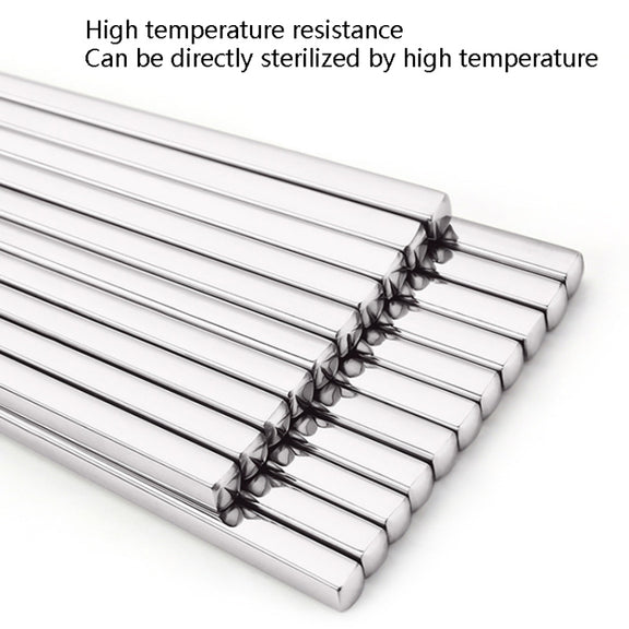 1 Pairs 304 Stainless Steel Chopsticks Non-Slip Tableware Adult Chopsticks
