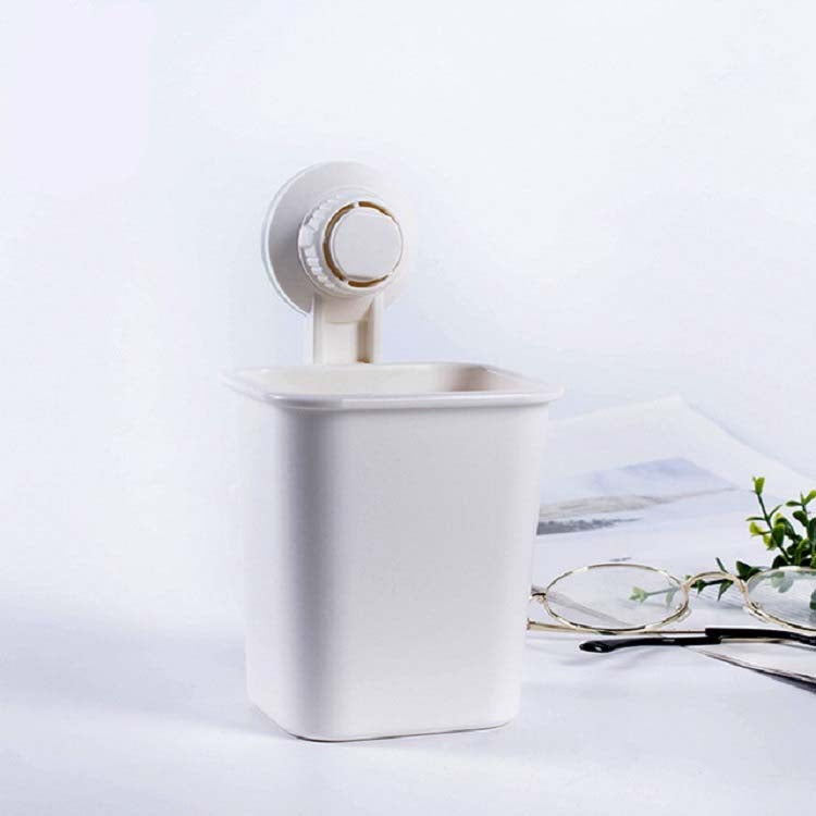 Suction Wall Toothpaste Toothbrush Holder Bathroom Shelf(White)