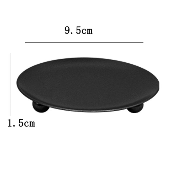 European Romantic Iron Geometric Candle Holder Table Decoration, Size: Large(Black)