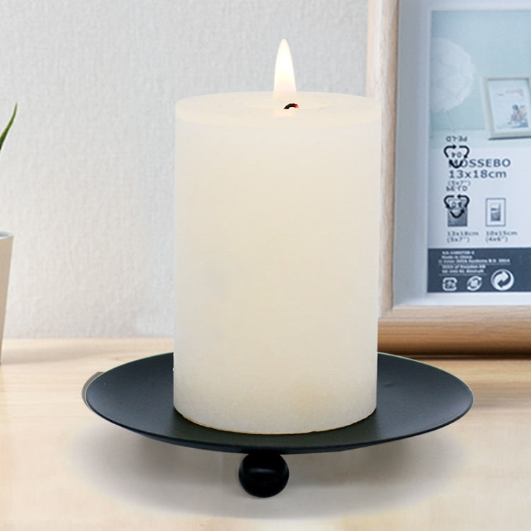 European Romantic Iron Geometric Candle Holder Table Decoration, Size: Large(Black)