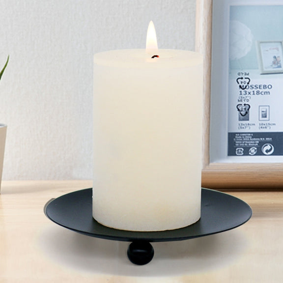 European Romantic Iron Geometric Candle Holder Table Decoration, Size: Large(Black)