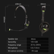 Computer USB Interface Headphone Aviation Headset with Microphone